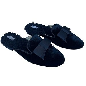 Birdies The Phoebe Bow Slipper Black Sz 8